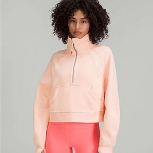 Lululemon Scuba Oversized Funnel Neck Half-Zip Peach Satin Medium/Large